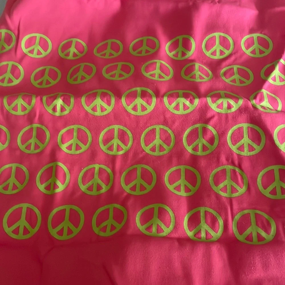 Green & Pink Peace Sign Laundry Bag